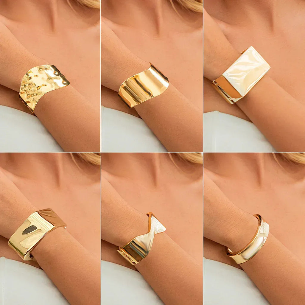 Irregular Glossy Wide Bracelet - Viexta