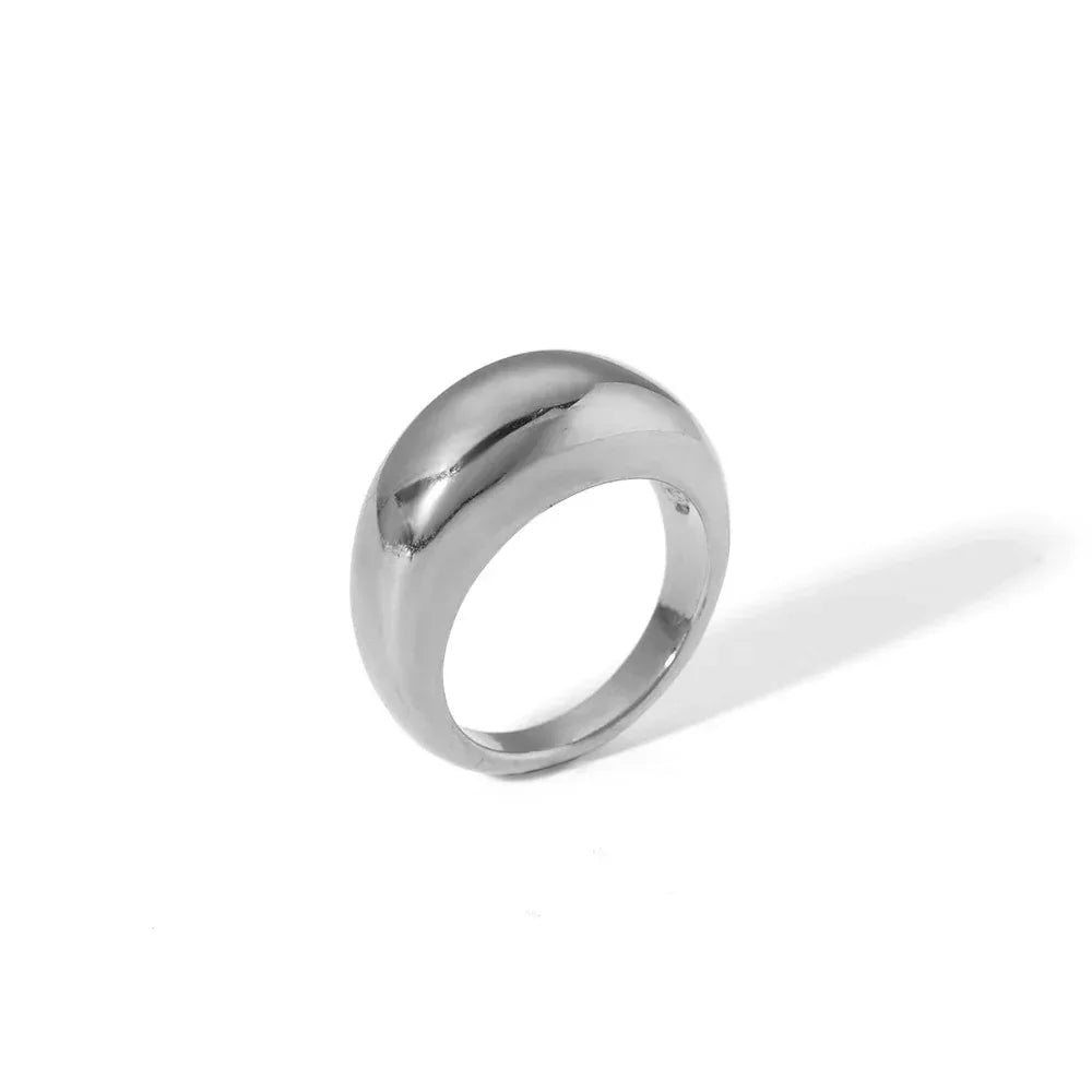 Water Drop Glossy Stainless Steel Ring - Viexta