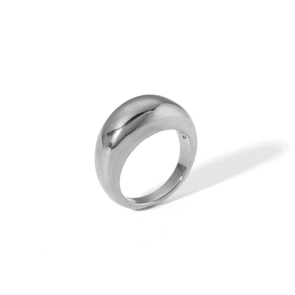 Water Drop Glossy Stainless Steel Ring