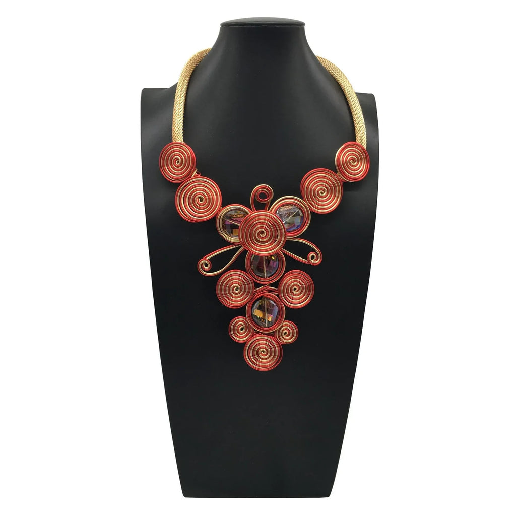 Crystal Aluminum Wire Woven Necklace - Viexta