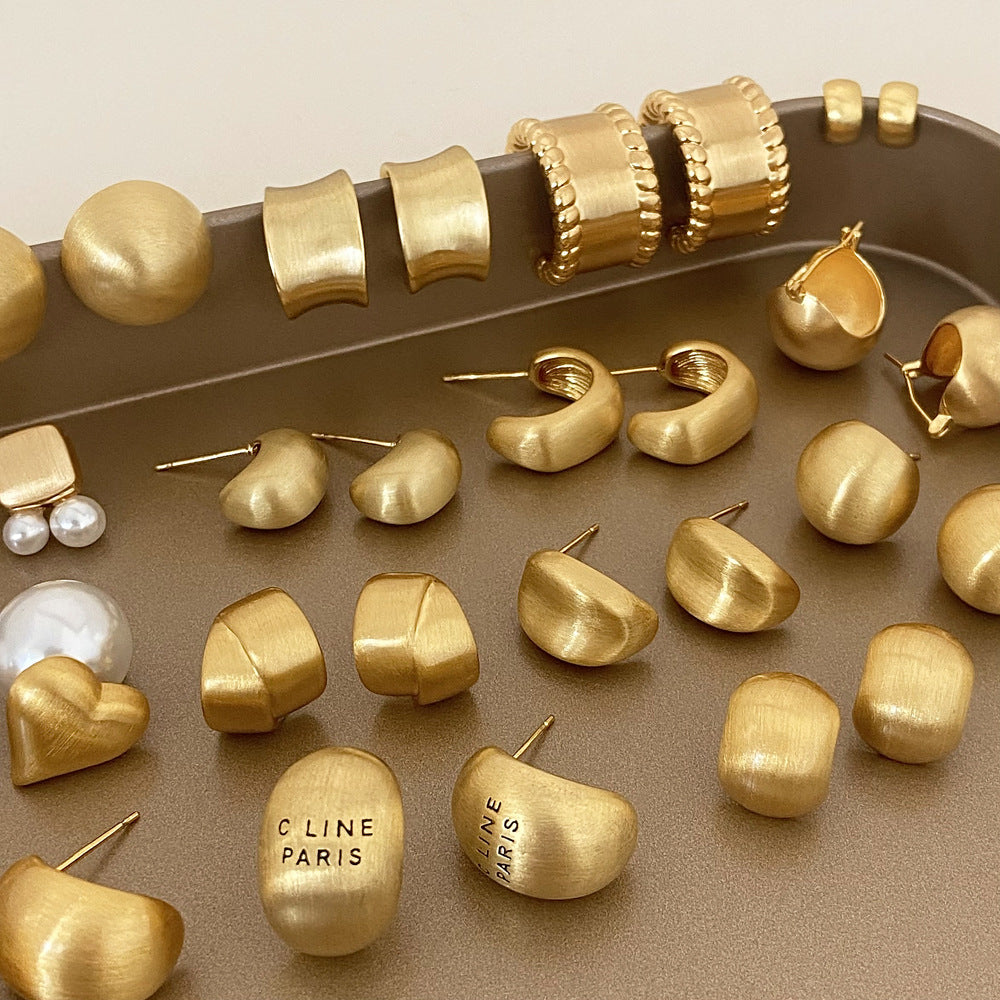 Brushed Metal Stud Earrings