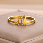Arabic Stainless Steel Gold Plated Vintage Ring