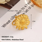 Stainless Steel Flower Ring - Viexta