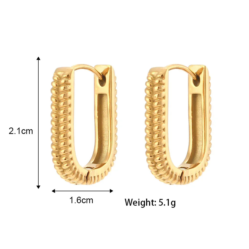 Women's Stainless Steel Rectangular Ear Clip - Viexta
