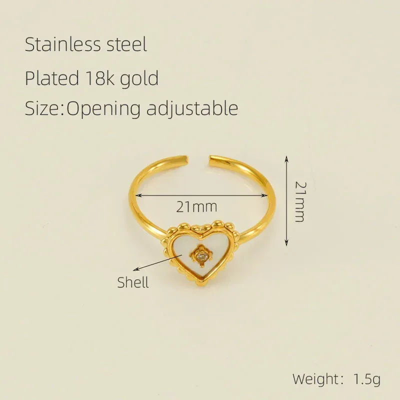 Heart-shaped Stainless Steel Ring - Viexta