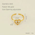 Heart-shaped Stainless Steel Ring - Viexta