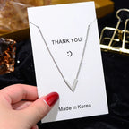 Rose Gold V-shaped Titanium Steel Necklace - Viexta