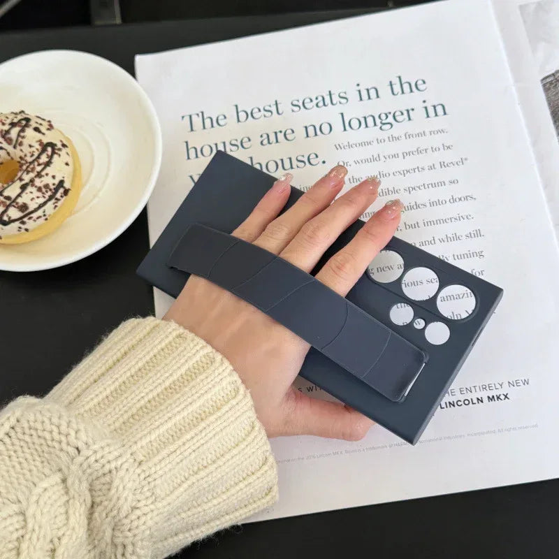 Liquid Silicone Full-cover With Wristband Protective Samsung Case - Viexta