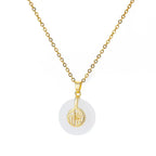 Oval Cat's Eye Pendant Titanium Steel Necklace - Viexta