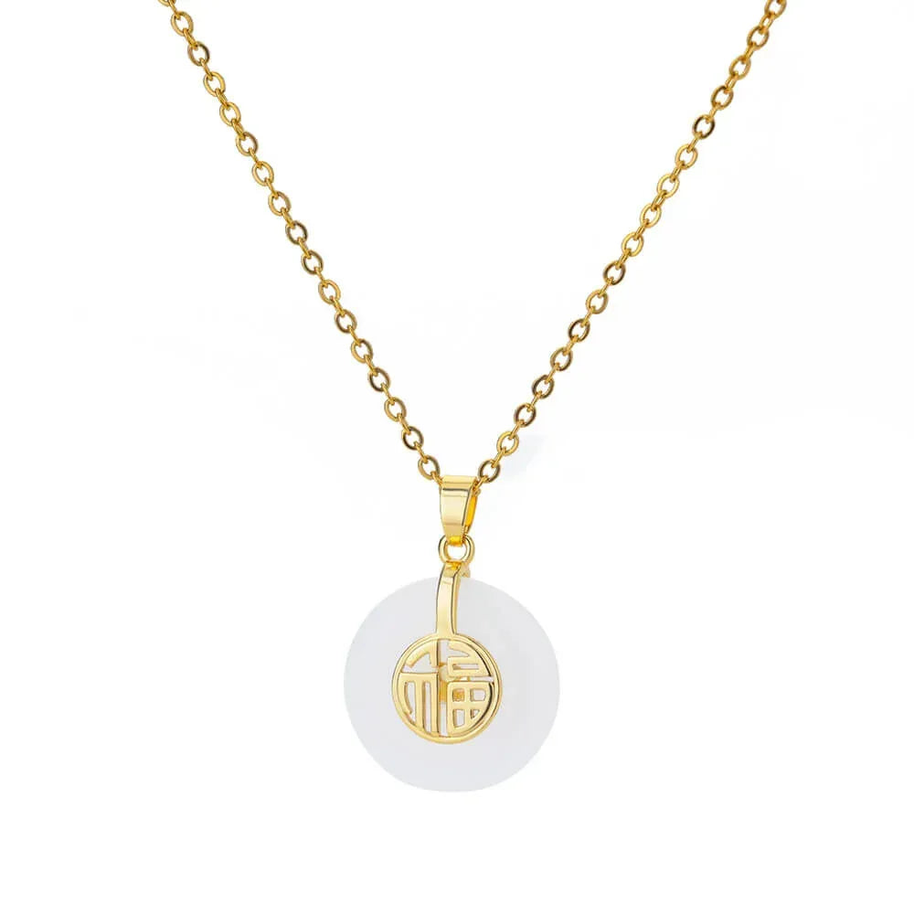 Oval Cat's Eye Pendant Titanium Steel Necklace - Viexta