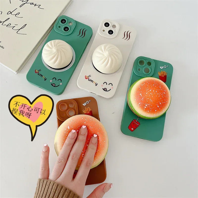 hamburger-decompression-squeezing-toy-iphone-case - Viexta