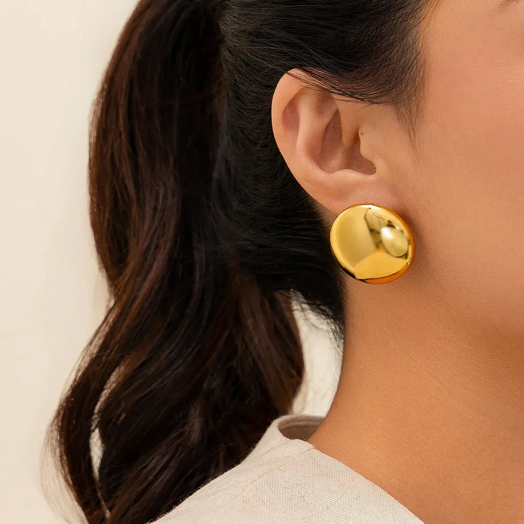 Glossy Water Drop Stud Earrings - Viexta