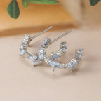 Blue Flower Zirconium Ear Studs - Viexta