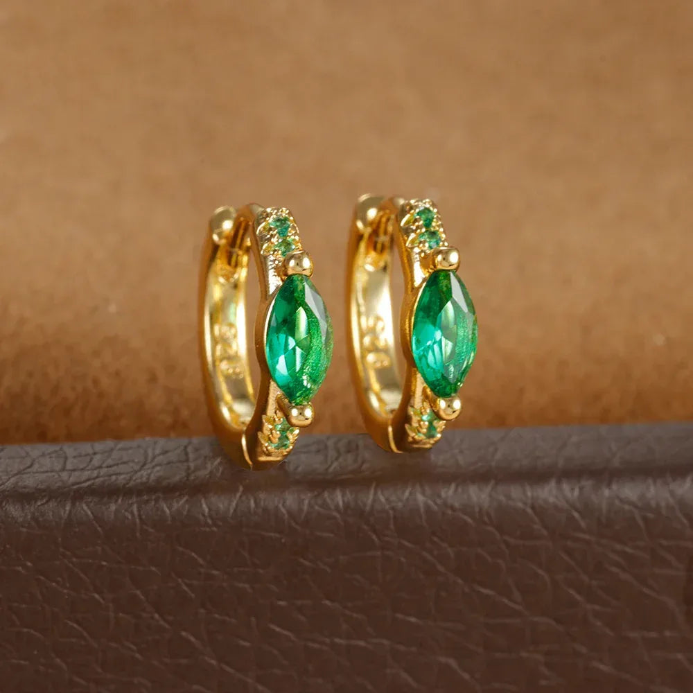Multicolor Micro Inlaid Zircon Diamond Earrings - Viexta