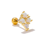 Colorful Opal Titanium Steel Stud Earrings - Viexta