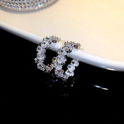 Vintage Zircon C- Shaped Ear Ring