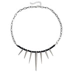 Punk Stitching Chain Black Beaded - Viexta