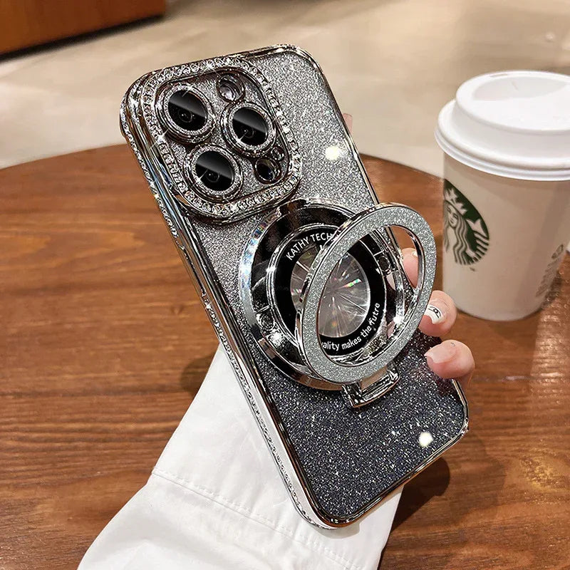 Edge Drill Gradient Color Magnetic Suction iPhone Case - Viexta