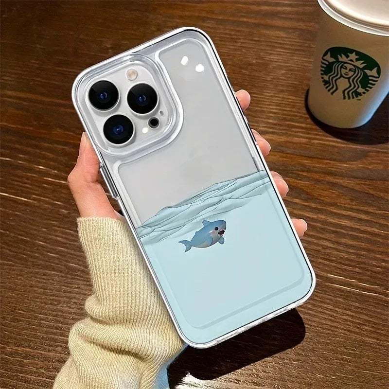 Underwater Shark Space Fine Hole iPhone Case - Viexta