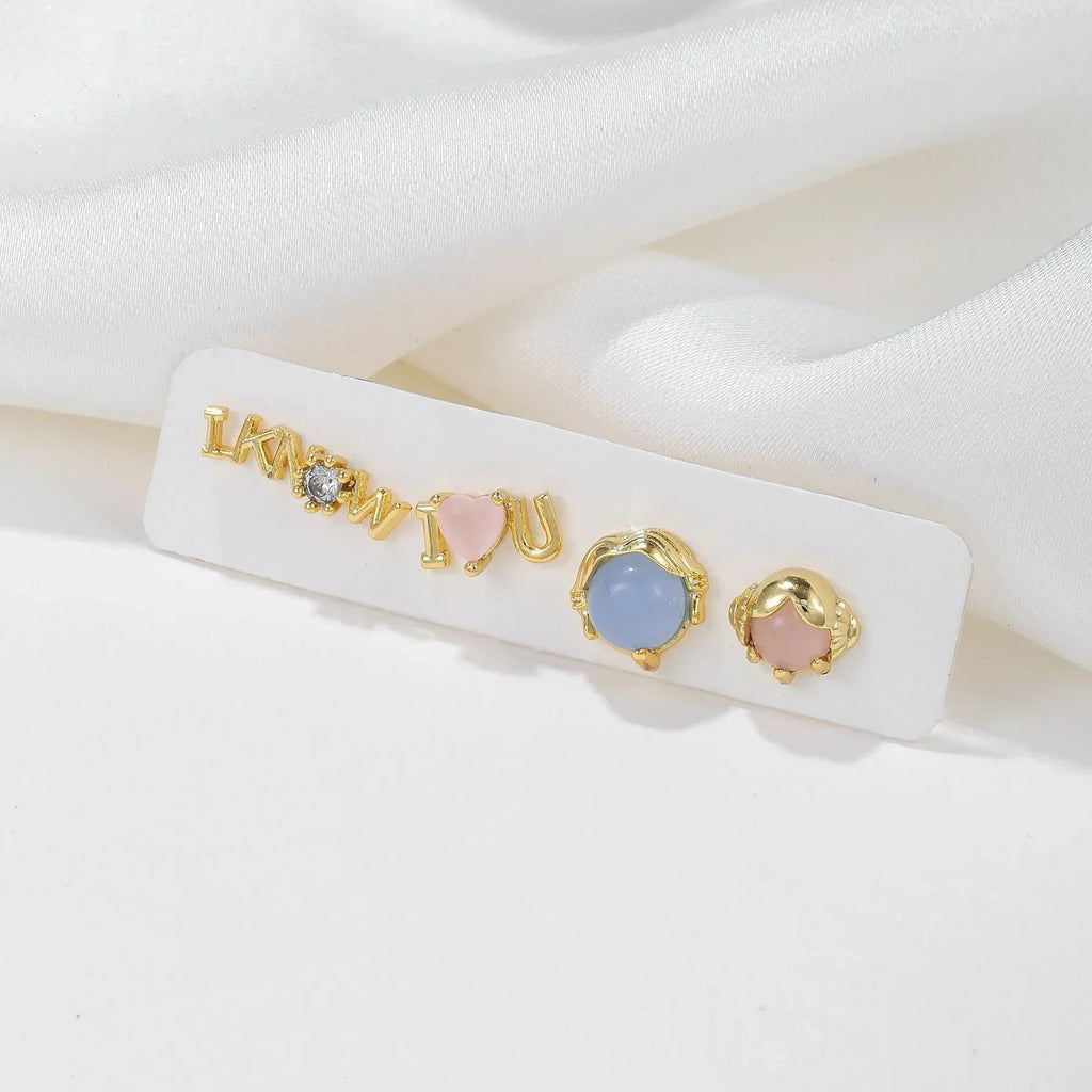 4 piece Refined Stud Earrings - Viexta