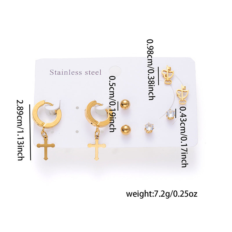 Titanium Steel Earrings Set