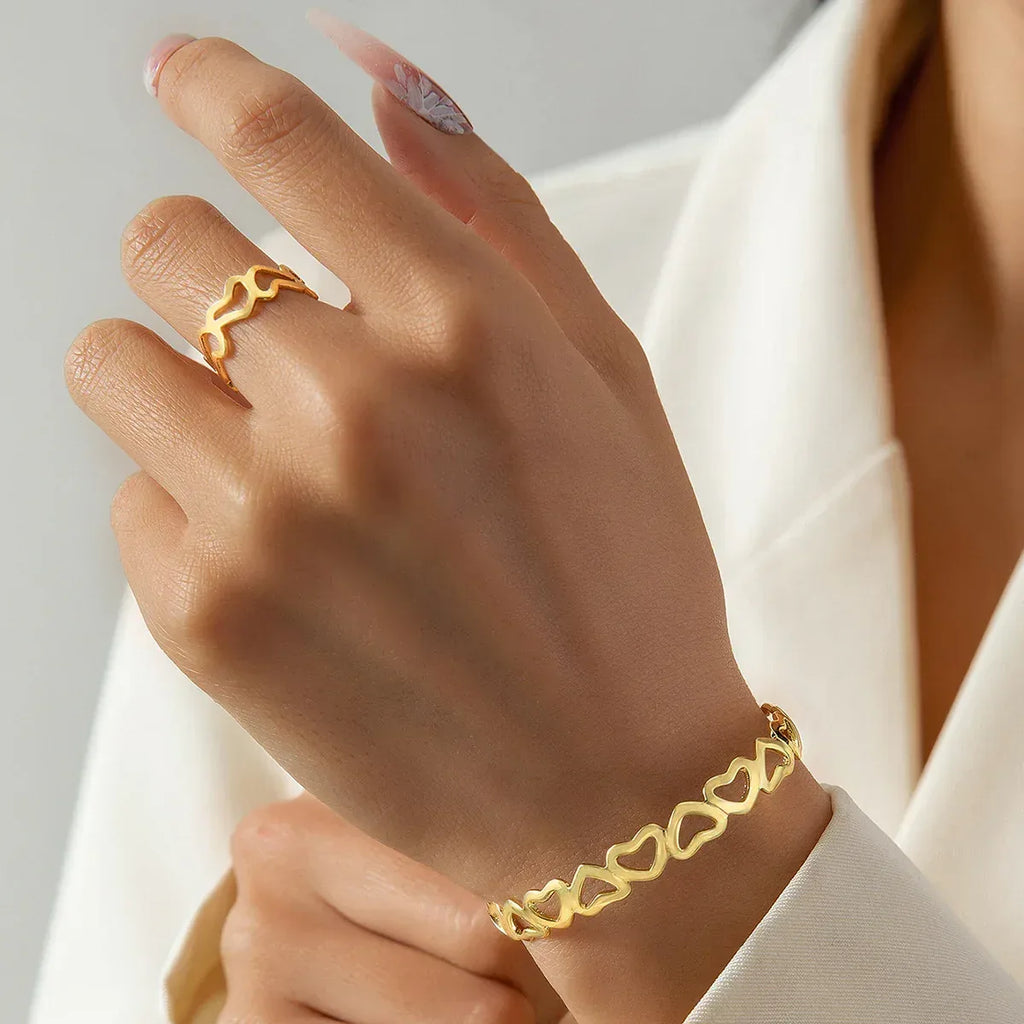 Dainty Open-ended Ring with Bracelet - Viexta