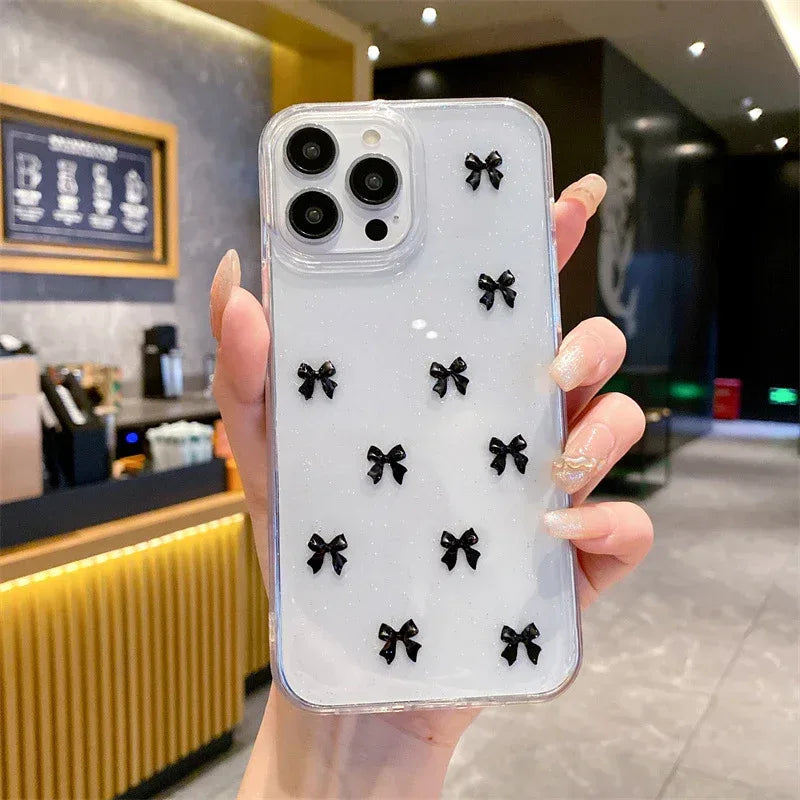 Epoxy Glitter Bow iPhone Case - Viexta