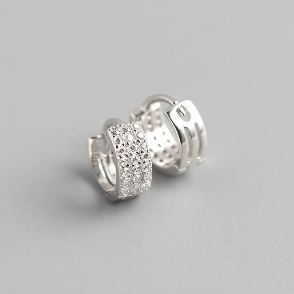 Diamond-embedded Gold-plated Versatile Earrings - Viexta