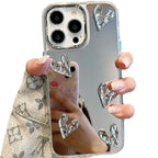 electroplating-pleated-three-dimensional-heart-iphone-case - Viexta