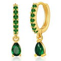18K Gold Vintage Emerald Earrings - Viexta