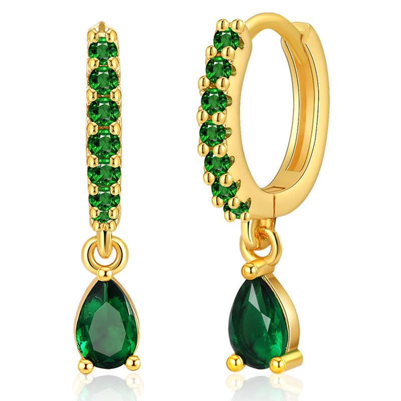 18K Gold Vintage Emerald Earrings
