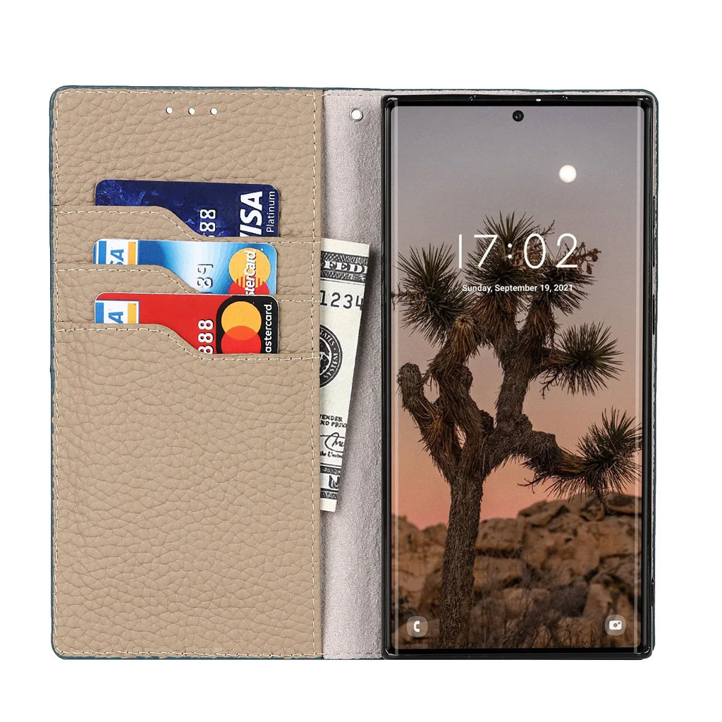 Litchi Leather Samsung Phone Case - Viexta