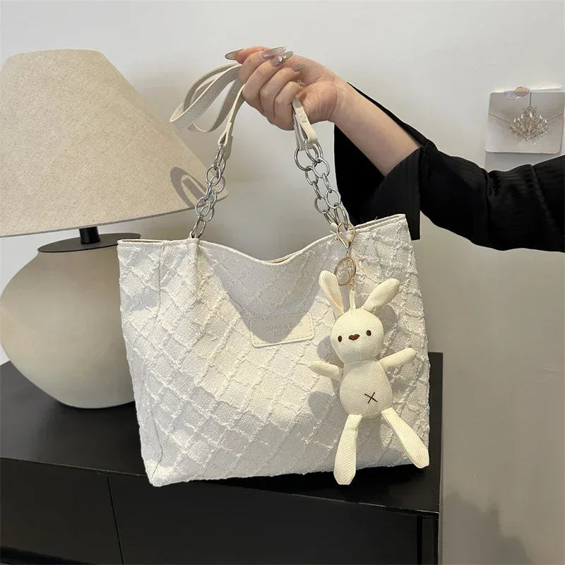 Fashion Horizontal Square Shoulder Tote Bag - Viexta