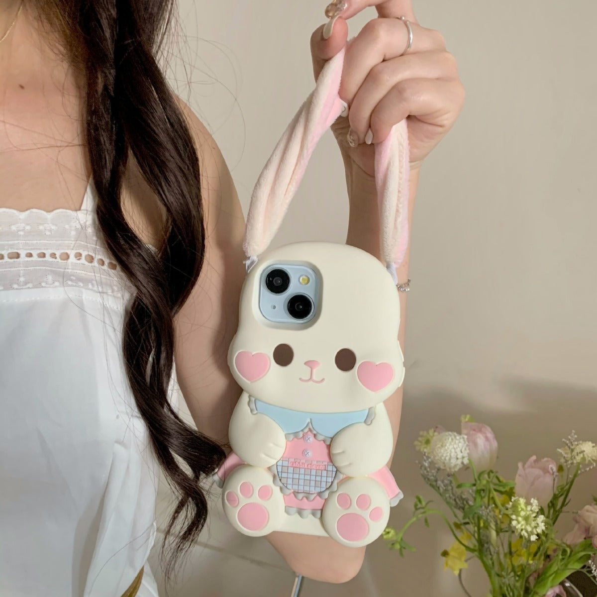 Plush Button Ear Cute Rabbit iPhone Case