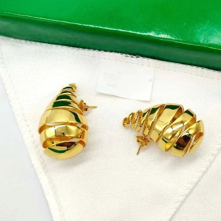 18K Water Drop Ball Stud Earrings - Viexta