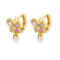 Butterfly Color Zircon Pearl Earrings - Viexta