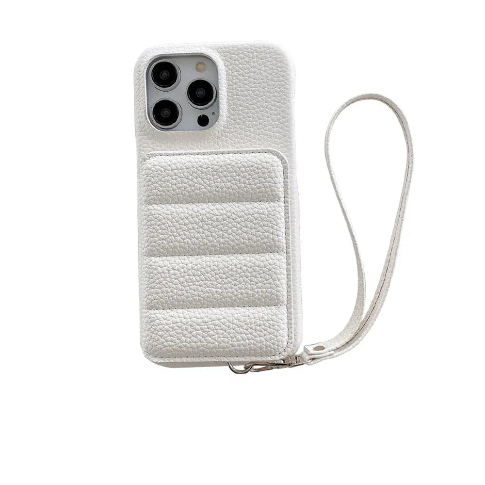 Drop-resistant Leather Down Card Holder iPhone Case - Viexta