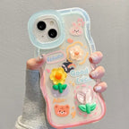 Gradient Flower Doll Silicone iPhone Case - Viexta
