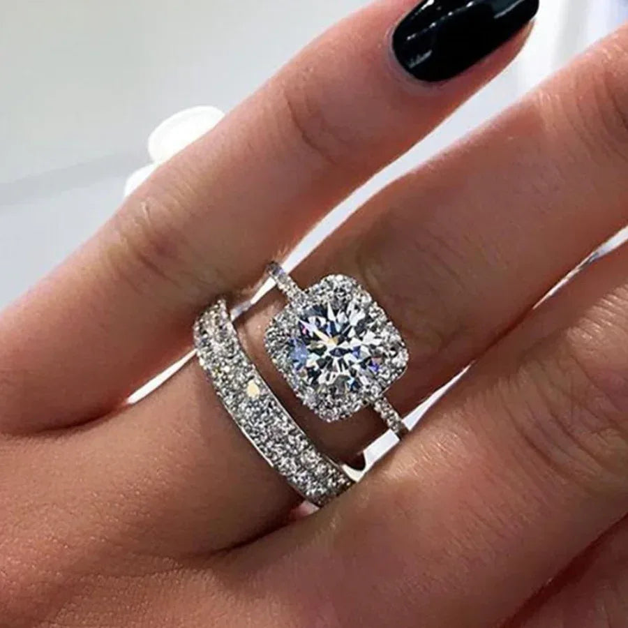micro-inlaid-diamond-ring-set - Viexta