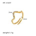 Inlaid Zircon 18K Gold-plated Stainless Steel Diamond Ring - Viexta
