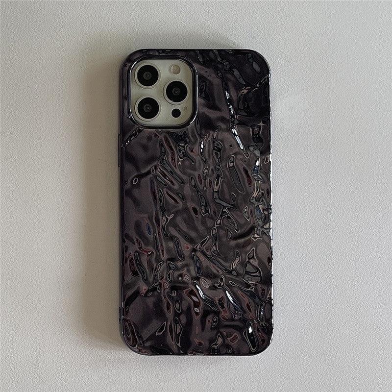 Black Pleated Tin Foil iPhone Soft Case - Viexta