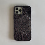Black Pleated Tin Foil iPhone Soft Case - Viexta
