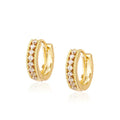 Curvy Inlaid Round Zircon Studs - Viexta