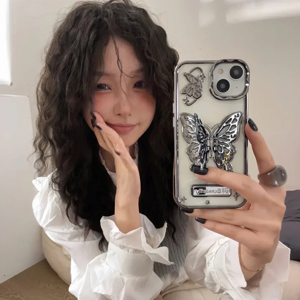 Electroplated Butterfly Bracket iPhone Case - Viexta