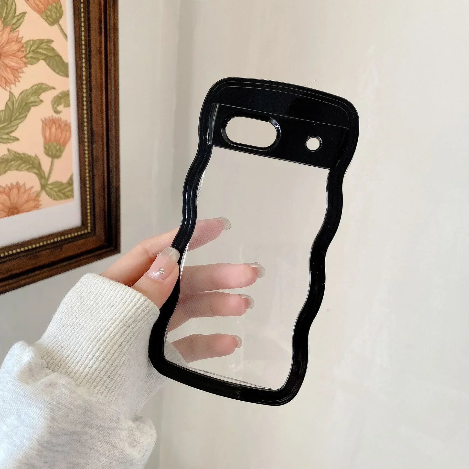 Two-in-one Wave Shell Transparent Google Pixel case - Viexta