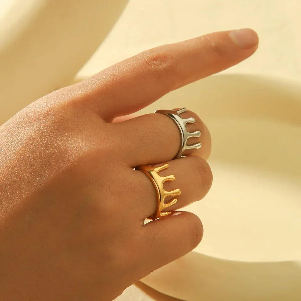 Lava Crown Titanium Steel Ring - Viexta