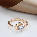Rose Gold Petal Ring For Women