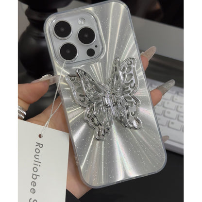 Aurora Three-dimensional Butterfly Bracket iPhone Case