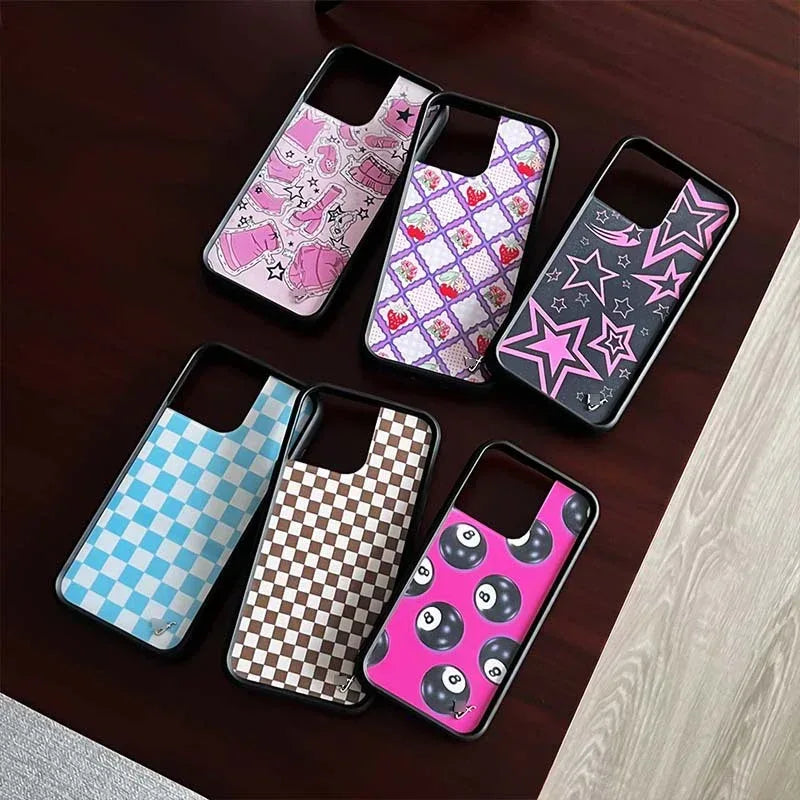 plaid-strawberry-star-iphone-case - Viexta
