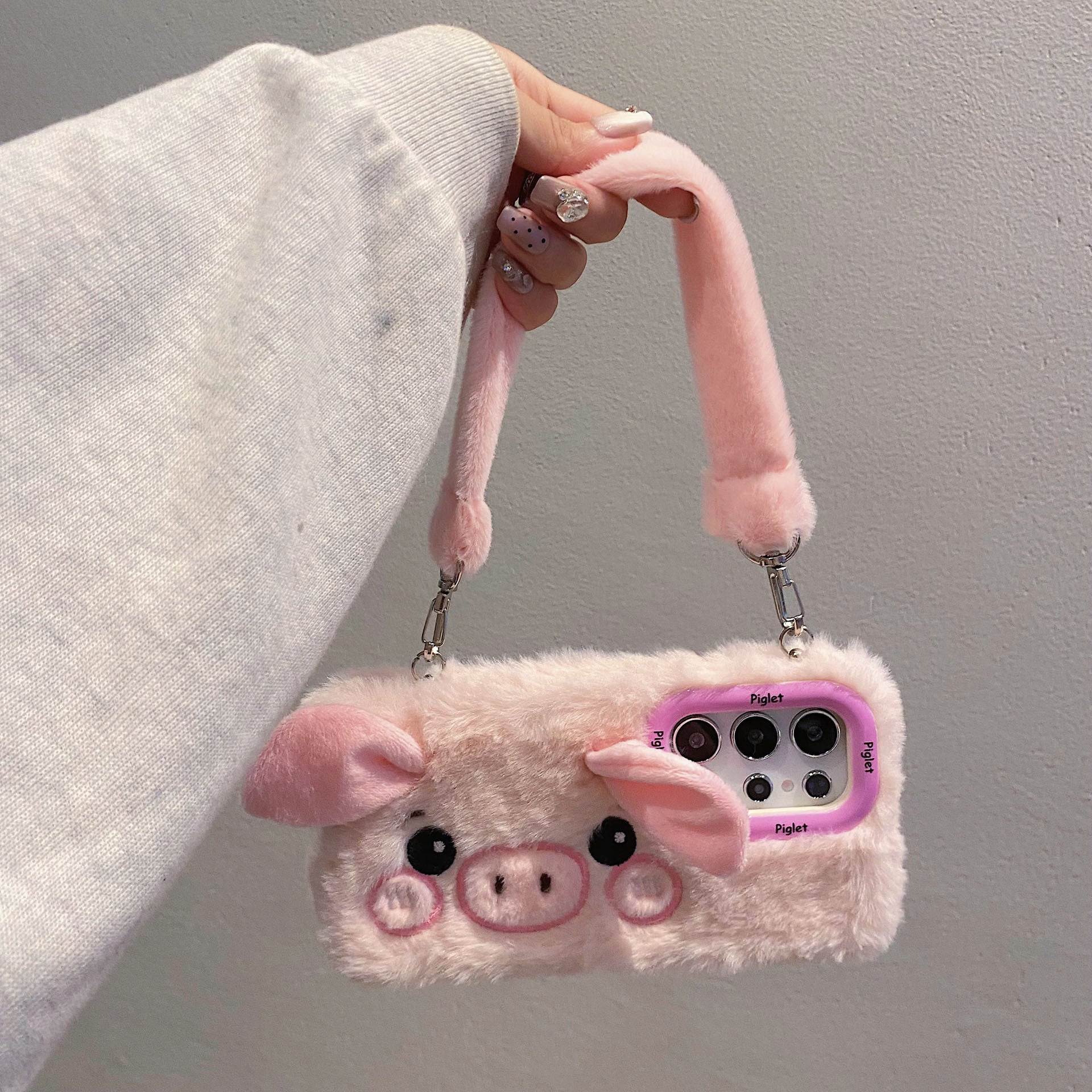Plush Cute Piggy Samsung Phone Case With Bracket